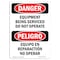 Signmission OSHA Sign, Equipment Being Serviced Bilingual, 10in X 7in Rigid Plastic, 7" W, 10" H, Spanish OS-DS-P-710-VS-1739 - alternate 1